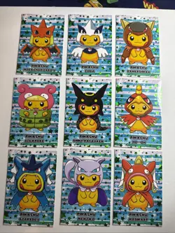 Rare Green Star Pokemon Card Database Christmas Set Poncho Pikachu FULL SET! - Image 1