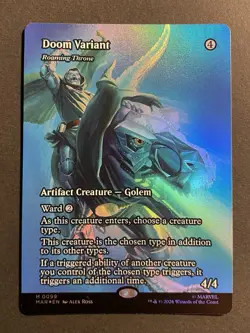 Roaming Throne / Doom Variant 99 MAR - Foil - Borderless - Marvel Universe - MTG - Image 1
