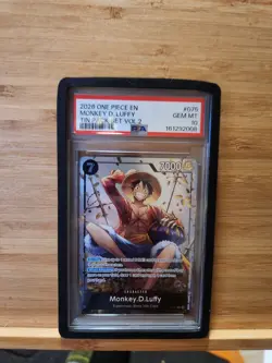 2026 One Piece EN Tin Pack Set Vol.2 #075 Monkey D Luffy PSA 10 GEM MINT - Image 1