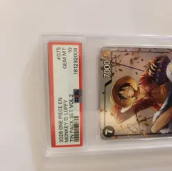 2026 One Piece EN Tin Pack Set Vol.2 #075 Monkey D Luffy PSA 10 GEM MINT - Image 3