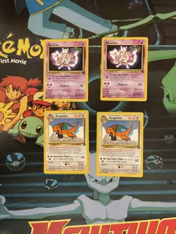 Pokemon Cards DRAGONITE & MEWTWO BLACK STAR PROMO -WB "The first Movie" - Image 1