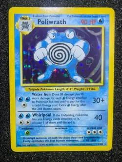 Poliwrath Holo Rare Pokemon TCG Card Unlimited Base Set 13/102 NM 1999 - Image 1