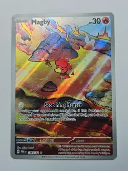 Pokemon Magby 186/182 Paradox Rift Illustration Rare Card Full Art 2023 - Image 1
