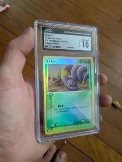 (POP 7) CGC 10 GEM MINT Pokemon Ekans 64/100 Reverse Holo ex Sandstorm Card - Image 2