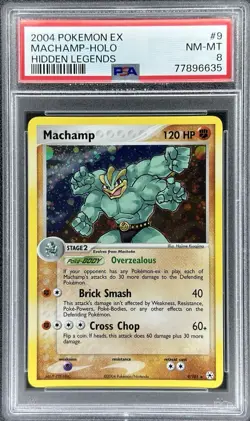 2004 Pokemon EX Machamp Holo Hidden Legends #9/101 (PSA 8) - Image 1