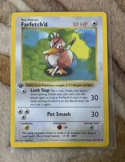 Farfetch'd 1st Edition 27/102 Base Set Shadowless Uncommon 50 HP - Image 1
