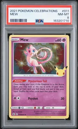 Pokemon TCG Mew Celebrations Holo Card 011/025 Rare PSA 8 Near Mint - Image 2