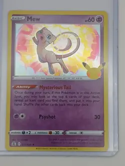 Pokemon TCG Mew Celebrations Holo Rare Card 011/025 Near Mint/Mint Condition - Image 1