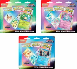 3 x Pokemon TCG Prismatic Evolutions Tech Sticker Collection - Full Set - Image 1