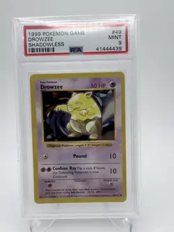 1999 POKEMON BASE SET SHADOWLESS #49 DROWZEE PSA 9 MINT - Image 1