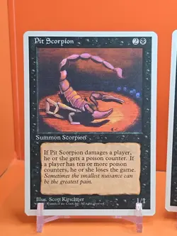 ⚫⚫⚫ (4) 1995 MAGIC The Gathering PIT SCORPION 4TH EDITION PLAYED ⚫⚫⚫ - Image 2