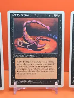 ⚫⚫⚫ (4) 1995 MAGIC The Gathering PIT SCORPION 4TH EDITION PLAYED ⚫⚫⚫ - Image 3