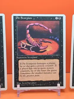 ⚫⚫⚫ (4) 1995 MAGIC The Gathering PIT SCORPION 4TH EDITION PLAYED ⚫⚫⚫ - Image 4