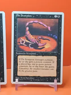 ⚫⚫⚫ (4) 1995 MAGIC The Gathering PIT SCORPION 4TH EDITION PLAYED ⚫⚫⚫ - Image 5