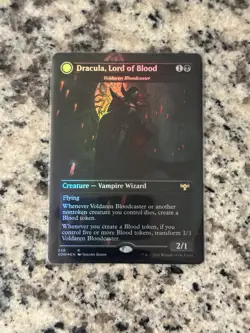 Dracula Lord of Blood/ Lord Of Bats Borderless FOIL Crimson Vow MTG - Image 1