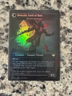 Dracula Lord of Blood/ Lord Of Bats Borderless FOIL Crimson Vow MTG - Image 2