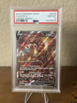 PSA 10 Pokemon TCG Entei V GG36/GG70 Crown Zenith Galarian Gallery FA Holo - Image 1