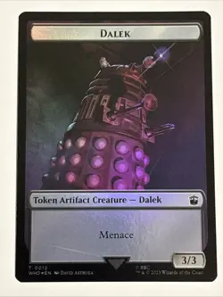 MTG Universes Beyond: Doctor Who Dalek/Cyberman Token Foil 0012/0024 NM - Image 1