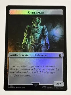 MTG Universes Beyond: Doctor Who Dalek/Cyberman Token Foil 0012/0024 NM - Image 2