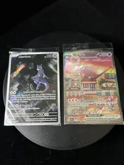 Mew ex #053, Mewtwo #052 - SEALED Scarlet & Violet 151 Full Art Pokemon Promos - Image 1