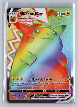 Pikachu VMAX 188/185 Rainbow Rare Vivid Voltage Pokemon Holo LP - Image 1