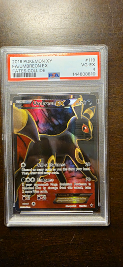 Pokemon TCG Umbreon EX Full Art Holo Ultra Rare 119/124 Fates Collide PSA 4 - Image 1