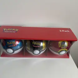 Pokemon TCG: Poke Ball Tin 3 Pack Bundle Booster Pokeball Set - New & Sealed - Image 1