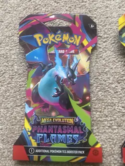 Pokemon Card Booster Pack Bundle Phantasmal Flames Mega Evolution Base X4 Sealed - Image 2