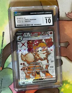 2023 Pokemon Japanese Sv1v-Violet EX Arcanine EX #092 Japanese SR CGC GM 10 - Image 1