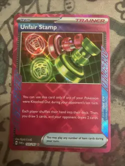 Unfair Stamp 165/167 Pokemon TCG Sv06: Twilight Masquerade Holo Ace Spec English - Image 1