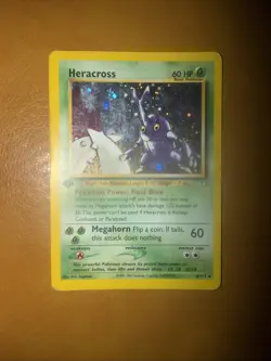 Pokemon TCG Heracross Neo Genesis Holo Card 6/111 1st Edition - Image 1