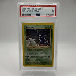 PSA 5 Heracross Holo Rare #6 2000 Pokemon Neo Genesis - Image 1