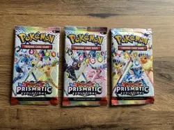 Pokemon TCG Scarlet & Violet Prismatic Evolutions Sealed Booster Pack x 3 - Image 1