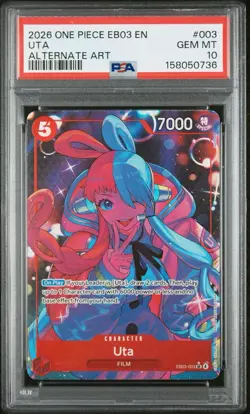 Uta 2026 One Piece EB03 Heroines Edition Alternate Art Super Rare #003 PSA 10 - Image 1