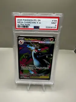 Pokemon TCG Mega Charizard x EX 109/094 Me02: Phantasmal Flames Holo PSA 9 - Image 1