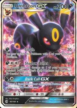 Umbreon GX 80/149 Holo Ultra Rare SM Base Set Pokemon Holo Lightly Played - Image 1