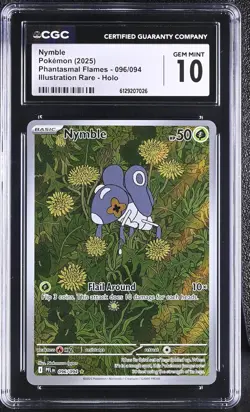 Pokemon Nymble 096/094 Me02: Phantasmal Flames Holo CGC Gem Mint 10 - Image 1
