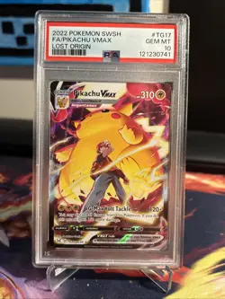 2022 POKEMON SWORD & SHIELD LOST ORIGIN #TG17 FULL ART/PIKACHU VMAX PSA 10 - Image 1