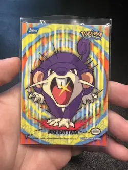 2000 Topps Pokemon TV Rattata #19 Stick-Ons Sticker 9 of 10 Blue Logo - Image 1