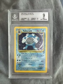 Poliwrath Base Set 2 Holo Beckett 9 Near Mint Pokemon Card - Image 1