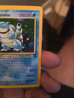 Pokemon TCG Blastoise Holo Rare SWIRL Base Set 2 2/130 [NM] - Image 1