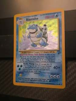 Pokemon TCG Blastoise Holo Rare SWIRL Base Set 2 2/130 [NM] - Image 5