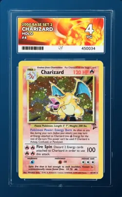 💎 ACE Graded 4 ✨ Holo Charizard 2000 🔥 Base Set 2 4/130 English Pokemon Card - Image 5