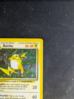 Raichu 014/102 Unlimited Base Set Holo Pokemon TCG (MP) - Image 5