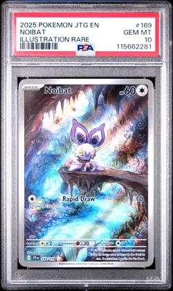 2025 POKEMON JTG EN-JOURNEY TOGETHER ILLUSTRATION RARE #169 NOIBAT PSA 10 - Image 1