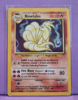 Pokemon TCG Ninetales 12/102 Base Set Holo Rare Unlimited WOTC 1999 MP - Image 1