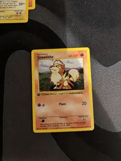 Pokemon Growlithe 028/102 First Edition Base Set (Shadowless) Regular - Image 1