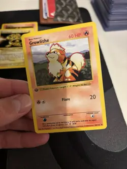 Pokemon Growlithe 028/102 First Edition Base Set (Shadowless) Regular - Image 2