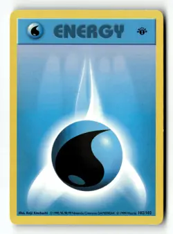 Pokemon Card Water Energy 1st Edition LP Base Set (Shadowless) 102/102 - Image 1