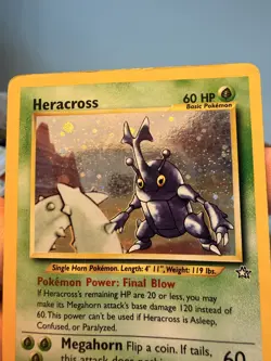 Heracross 6/111 Neo Genesis Holo Rare Vintage Pokemon Card WOTC MP - Image 5